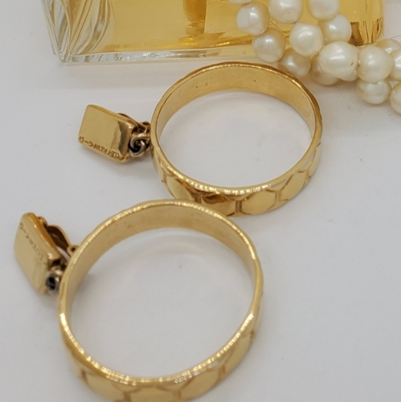 Vintage Givenchy Rare Logo Hoop Door Knocker Signed Earrings
